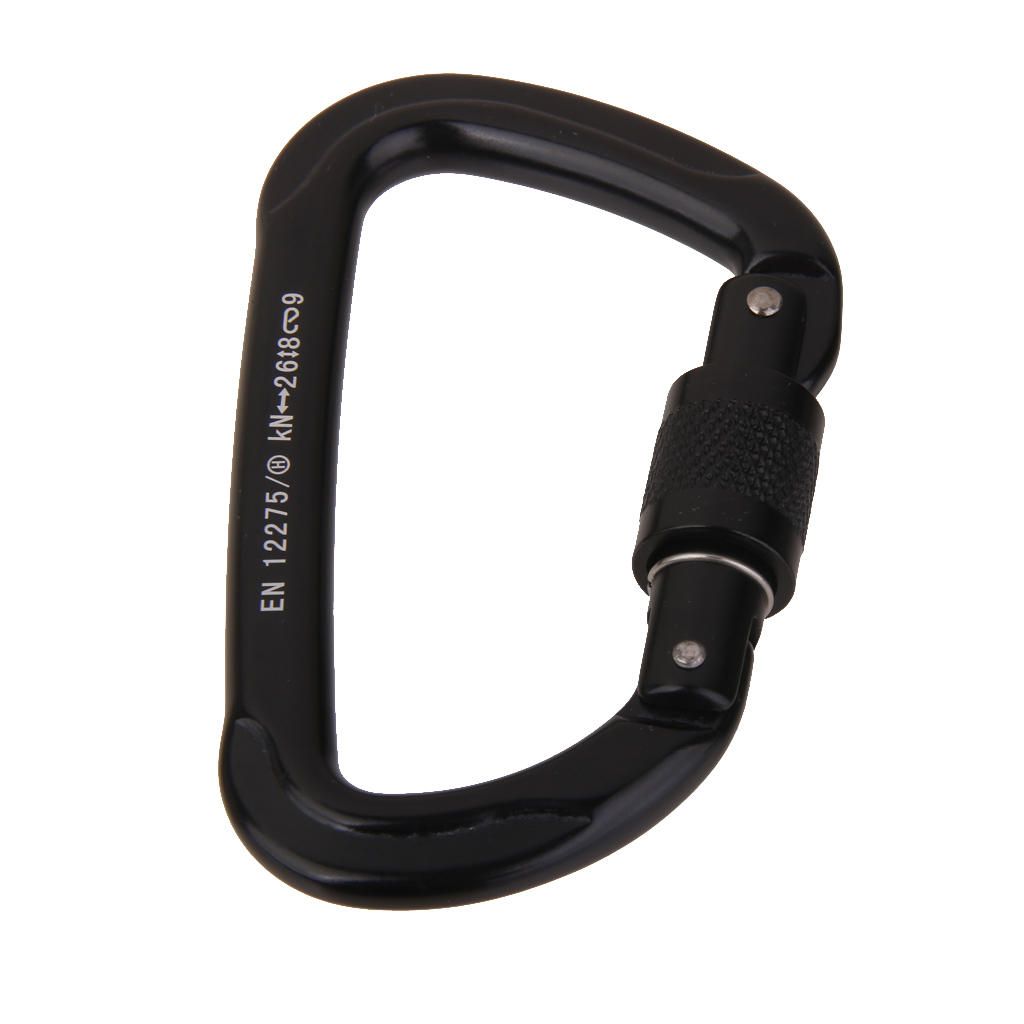 2Pcs 26KN D- Carabiner Key Chain Clip Snap Hook Karabiner