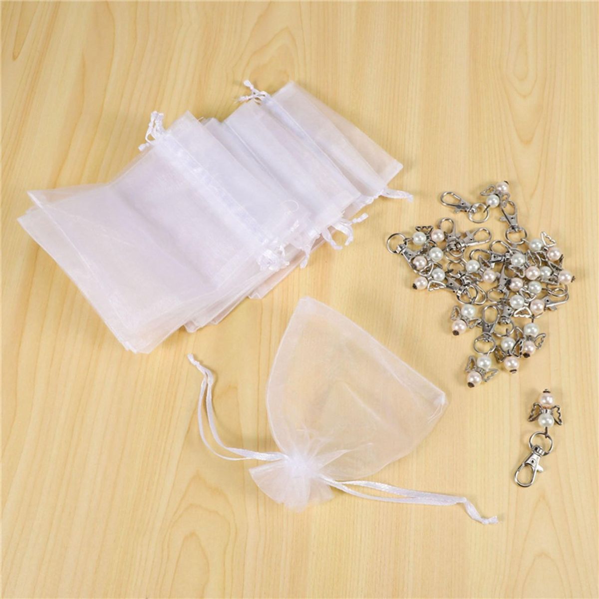 30 Pieces Organza Bags Wedding Favors Baptism Pendants Chris