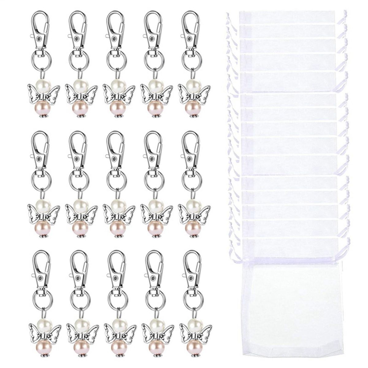 30 Pieces Organza Bags Wedding Favors Baptism Pendants Chris