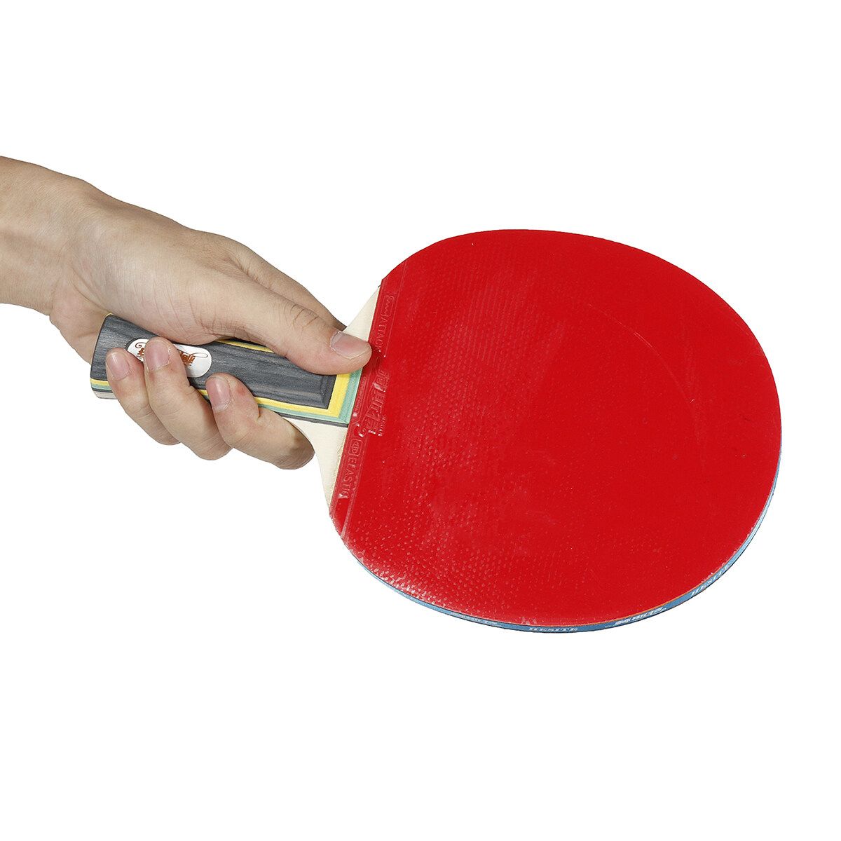 1x Single Wood Rubber Professional Table Tennis Racket Paddle Bat With Cover Bag Red