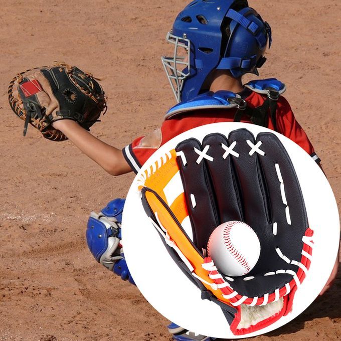 Comfortable Baseball  Softball Teeball Glove For Orange Red M