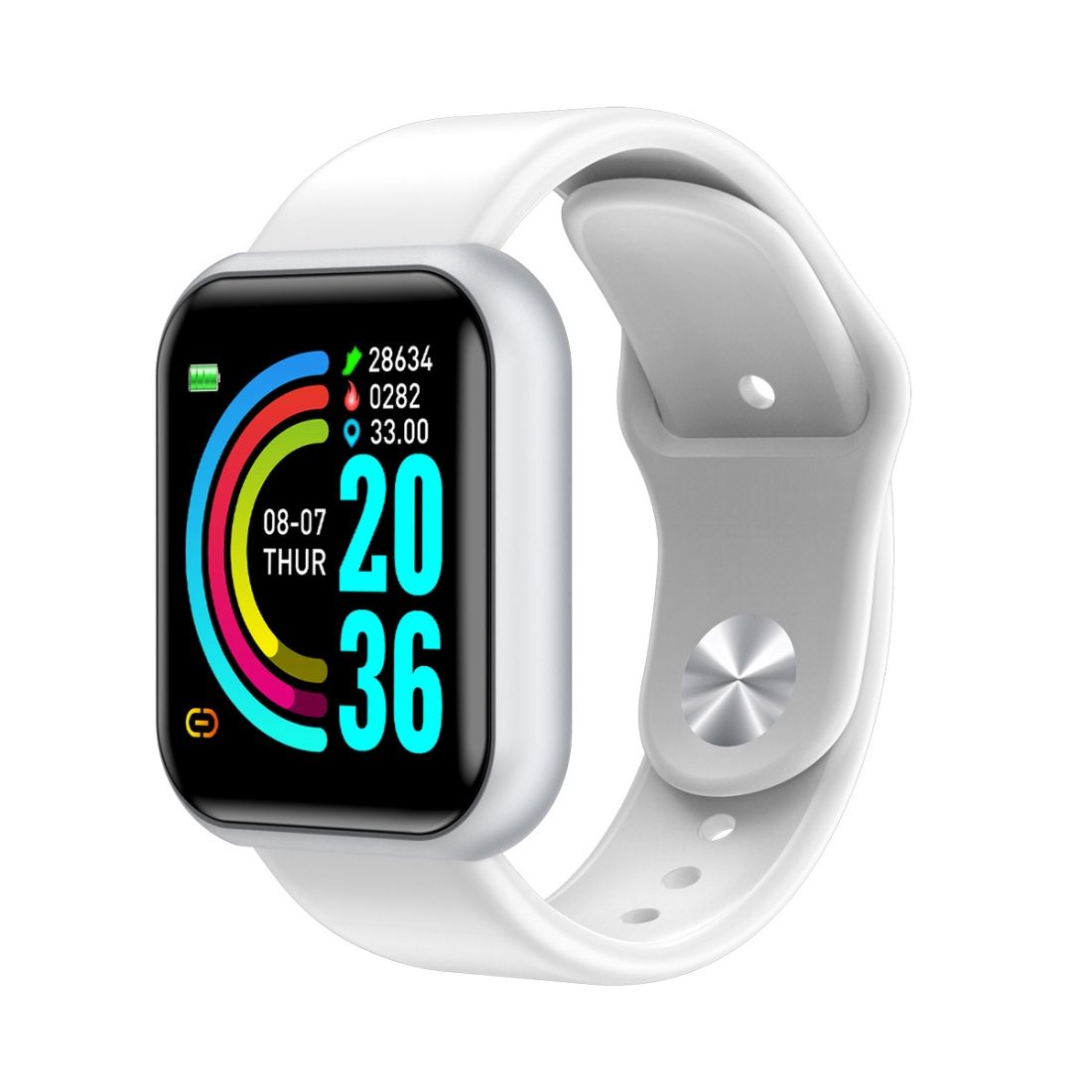 GM20 1.3inch IPS Color Screen Smart Watch IP67 Waterproof,Support Call Reminder /Heart Rate Monitoring/Blood Pressure Monitoring/Sedentary Reminder(White)