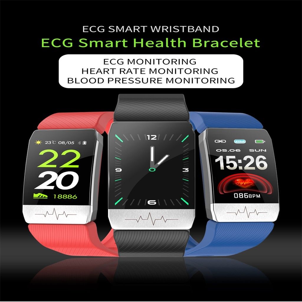 T1 1.14 Inch Color Screen Smart Watch IP67 Waterproof,Support Call Reminder /Heart Rate Monitoring/Sedentary Reminder/Sleep Monitoring/ECG Monitoring(Red)