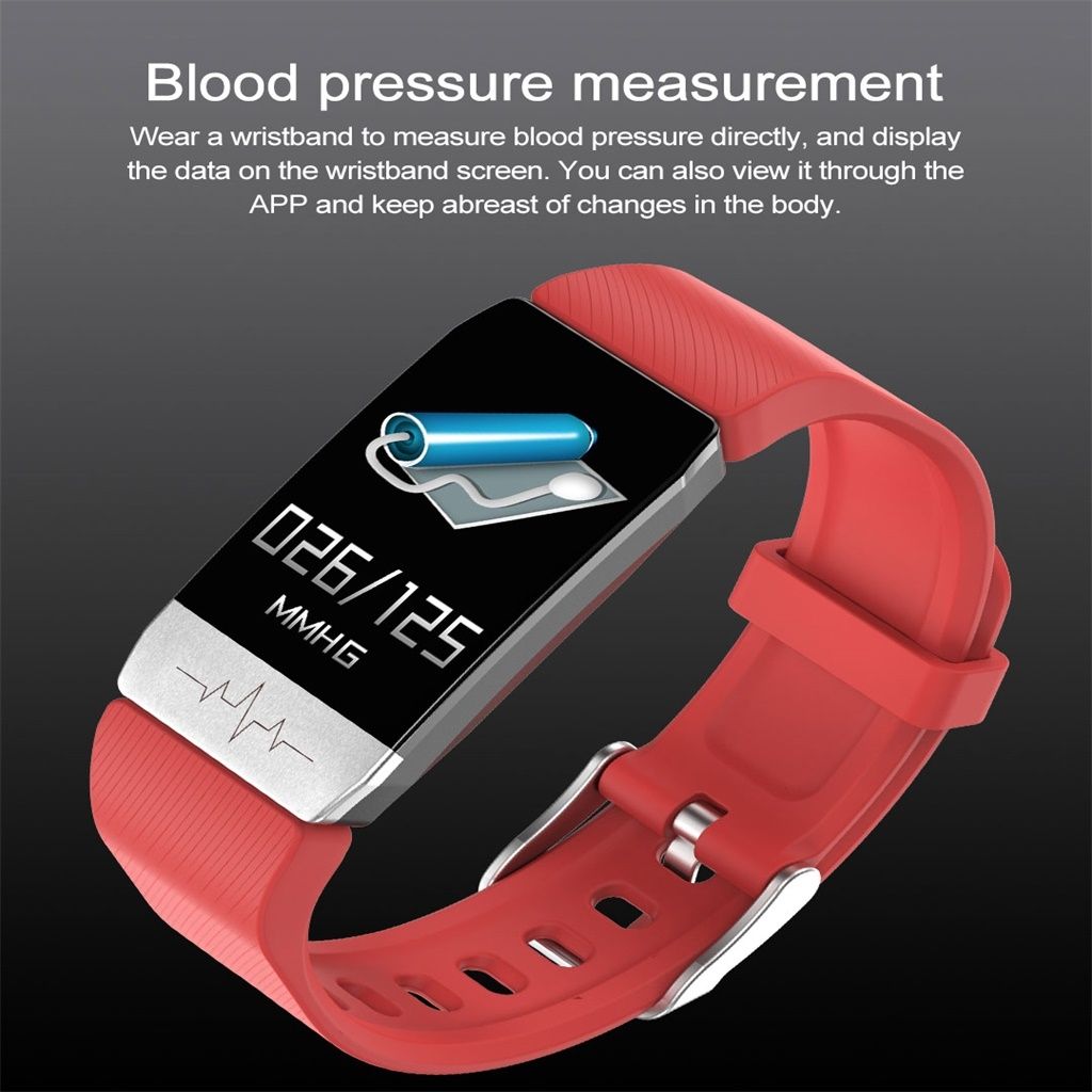 T1 1.14 Inch Color Screen Smart Watch IP67 Waterproof,Support Call Reminder /Heart Rate Monitoring/Sedentary Reminder/Sleep Monitoring/ECG Monitoring(Red)