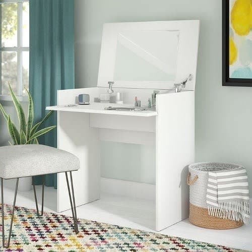 Sadia B Vanity With Mirror - White