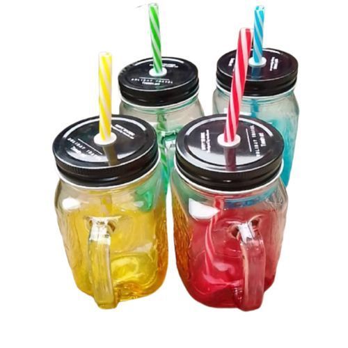 Jar With Lids - For Drinks And Milk - 4pcs