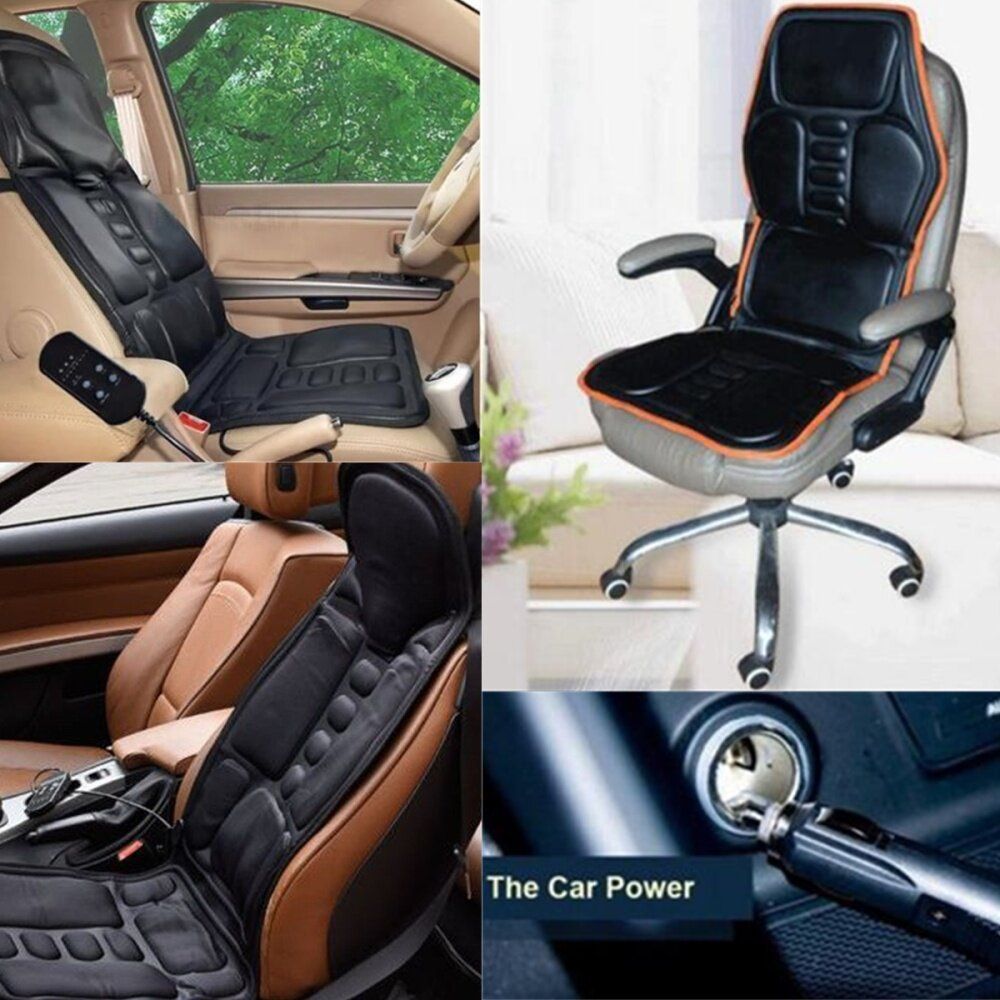 Black Back Massage Chair Car SUV Heat Seat /Cushion Neck Pain Lumbar Pad, 8 Kinds Of Massage Modes, 3 Kinds Of Strength,Suitable For Car\Office\Home