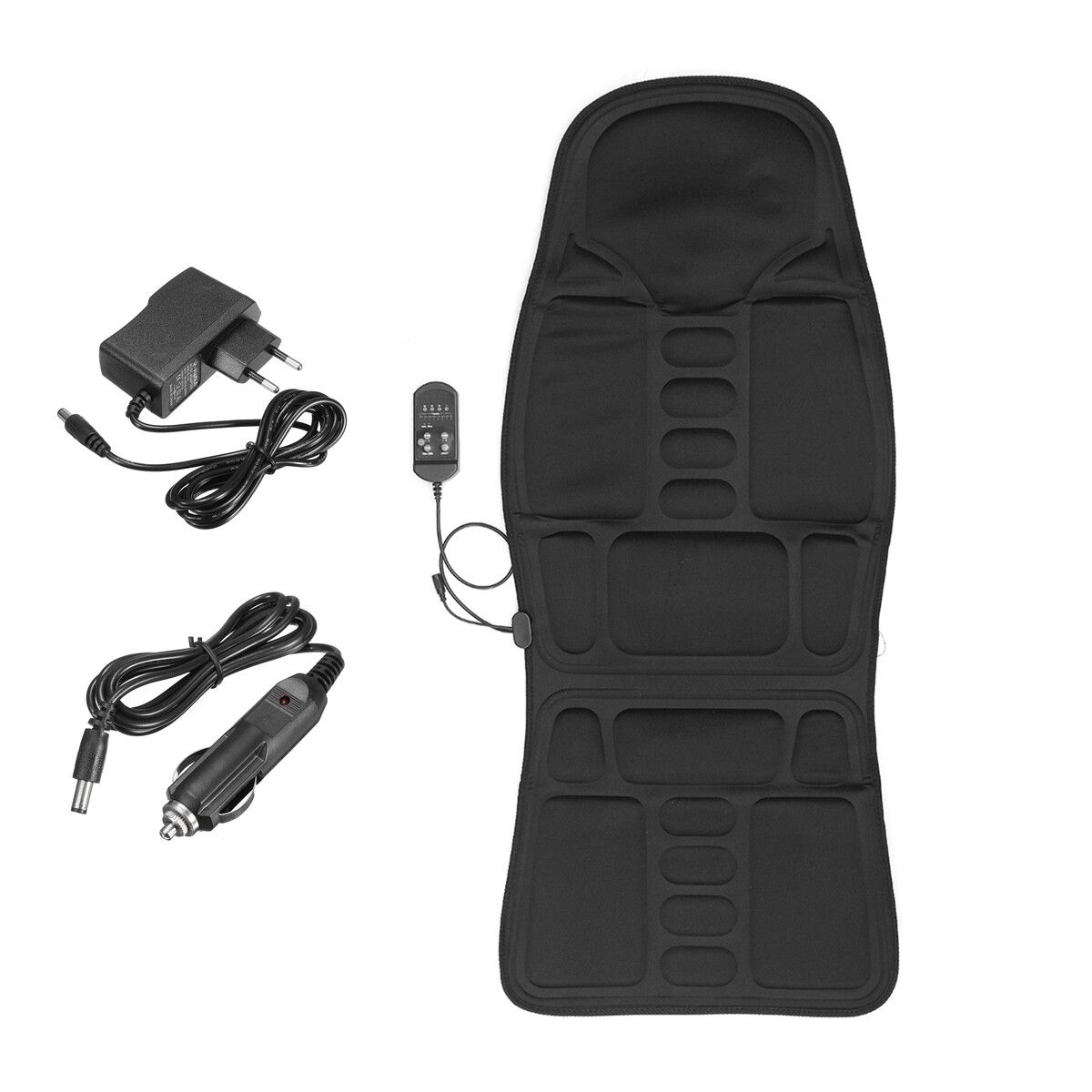Black Back Massage Chair Car SUV Heat Seat /Cushion Neck Pain Lumbar Pad, 8 Kinds Of Massage Modes, 3 Kinds Of Strength,Suitable For Car\Office\Home