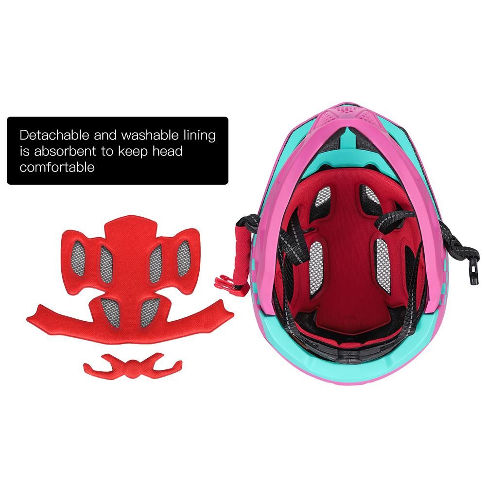 Kid Bike Full Face Helmet Children Safety Riding Skateboard Rollerblading Helmet Sports Head Guard with Taillight and Detachable Chin