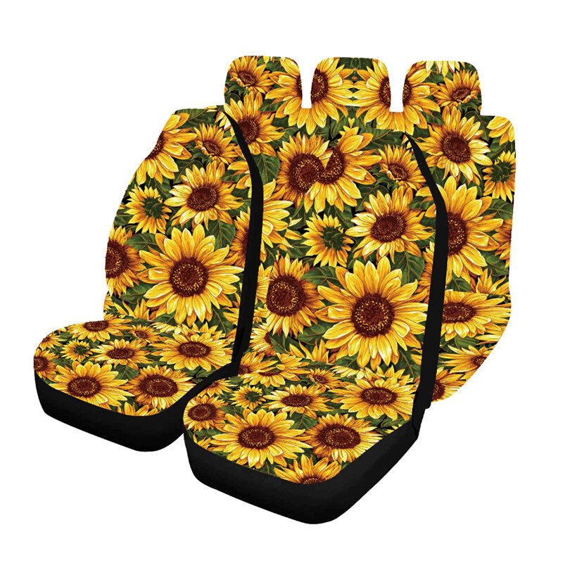 7PCS Universal Car Seat Covers Set Five-Seater Polyester Washable Car Cushion Set 7PCS