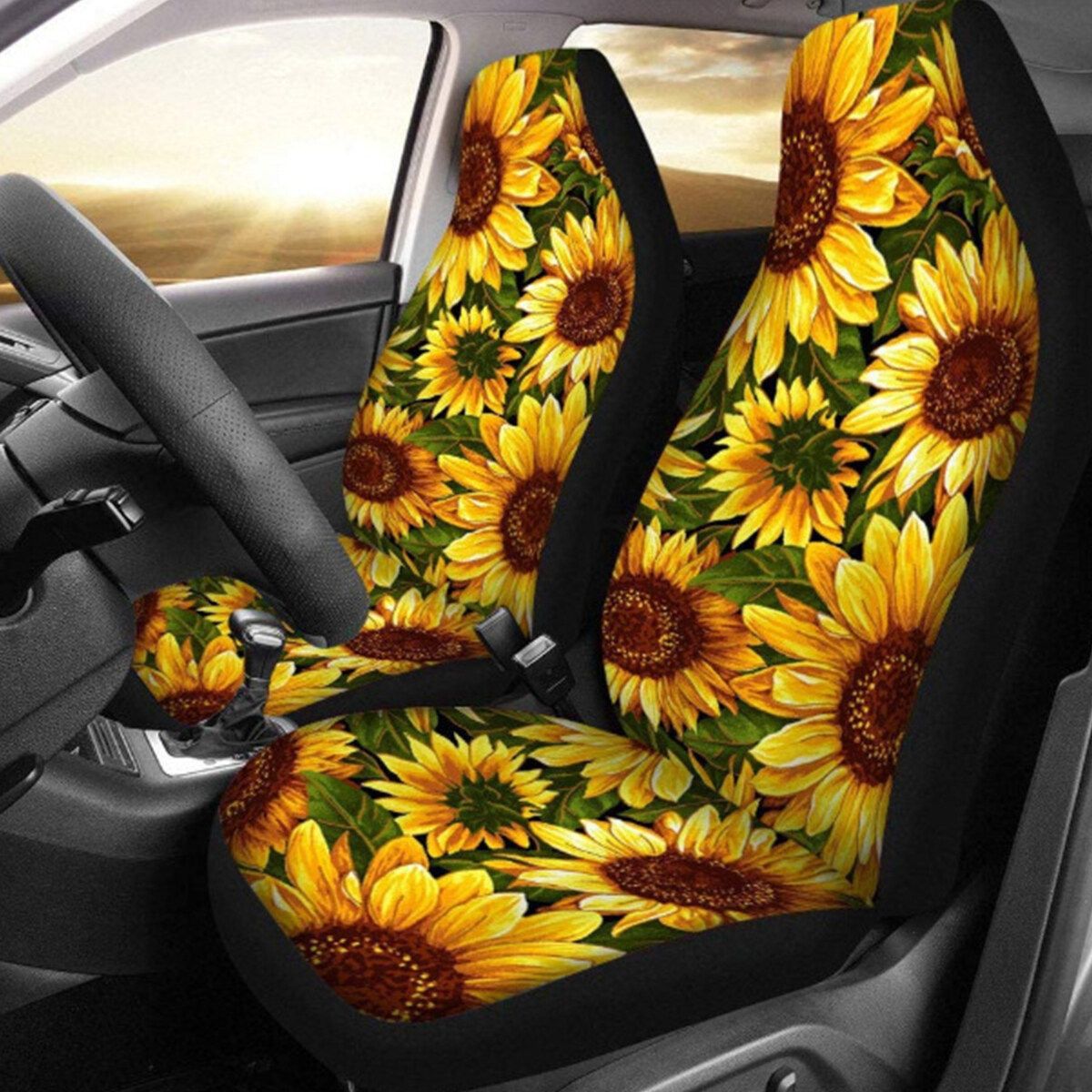 7PCS Universal Car Seat Covers Set Five-Seater Polyester Washable Car Cushion Set 7PCS