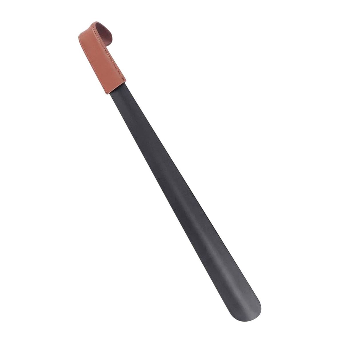 Portable Leather Shoehorn Long Handle Shoe Remover Brown