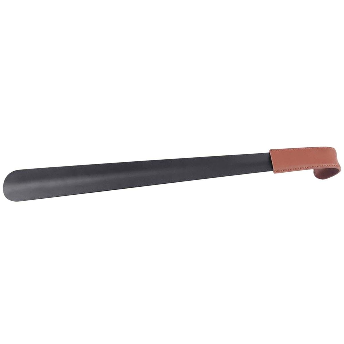 Portable Leather Shoehorn Long Handle Shoe Remover Brown