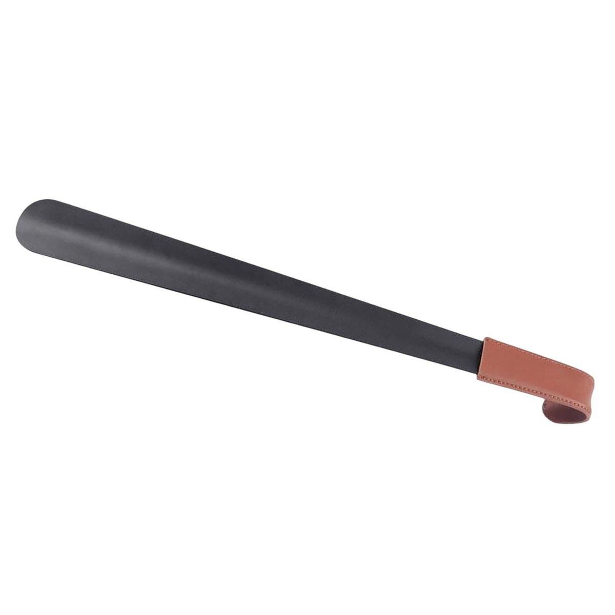 Portable Leather Shoehorn Long Handle Shoe Remover Brown