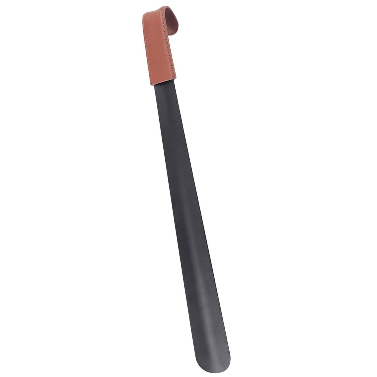 Portable Leather Shoehorn Long Handle Shoe Remover Brown