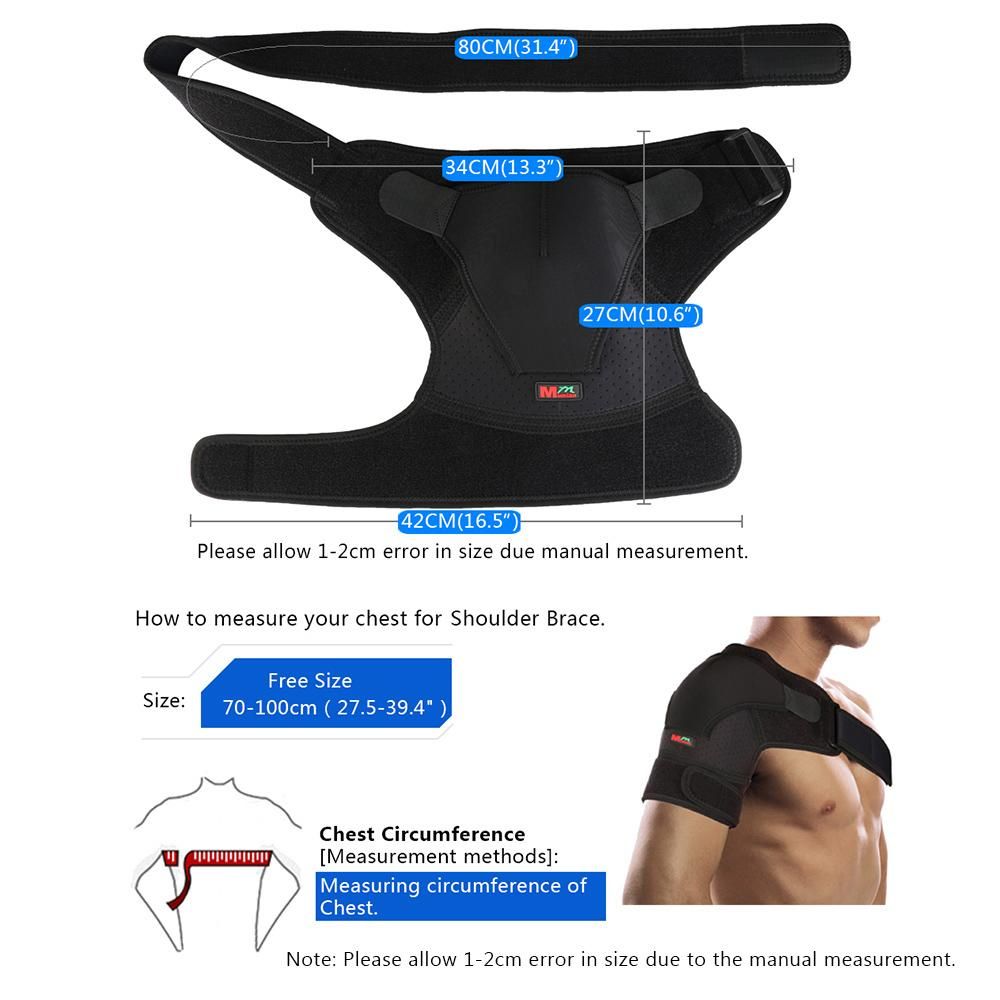 1pcs Single Left/Right Shoulder Sports Pain Relief Shoulder Support Brace Adjustable Wrap Belt Band Gym Brace Pads