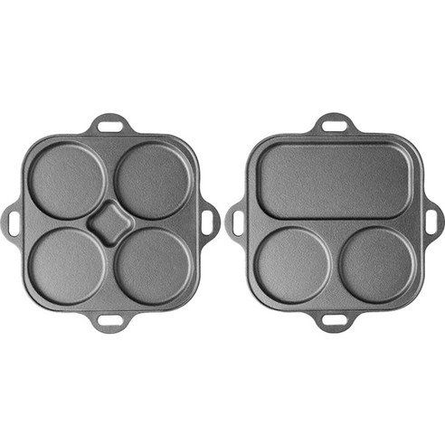 Roychen Induction IH Cast Iron 4 Egg Pan + 3 Brunch Set
