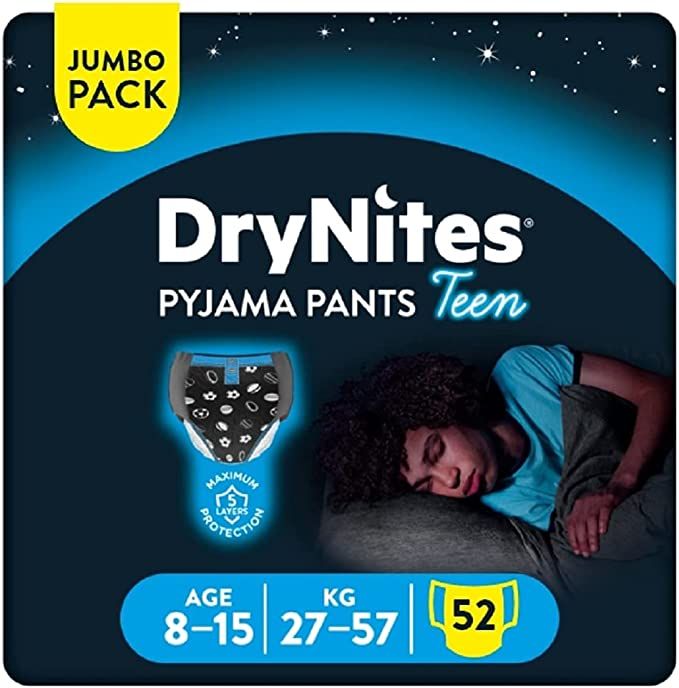 Drynites Bedwetting Pants, Boys, 8-15 Yrs, 27-57Kg, 52 Pcs.