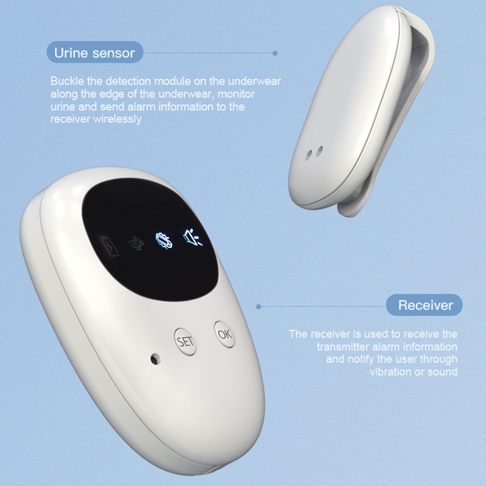 Wireless Bedwetting Alarm Pee Alarm With Receiver & Clip-on