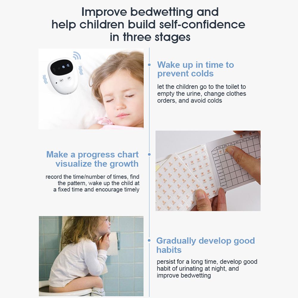 Wireless Bedwetting Alarm Pee Alarm With Receiver & Clip-on