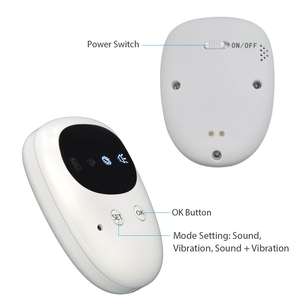Wireless Bedwetting Alarm Pee Alarm With Receiver & Clip-on