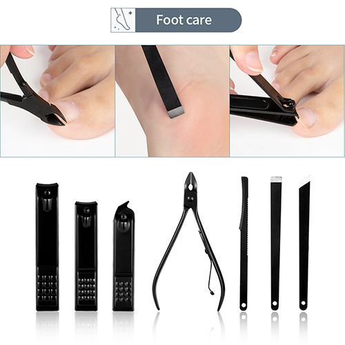 18Pcs Manicure & Pedicure Care Tool Set - Black