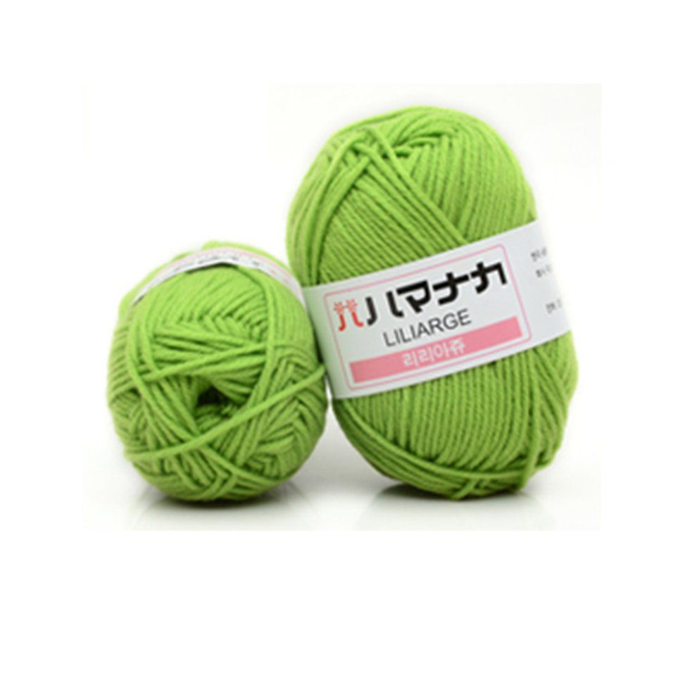 4 Shares Combed Milk Cotton Yarn Wool Blended Yarn A Arel Sewing Yarn-autumn Green