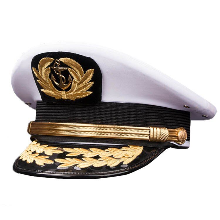 Navy Captain Hat Sailor Gorros  Officer Cap Seaman Yacht Boat Ship Navy Costume Accessories-