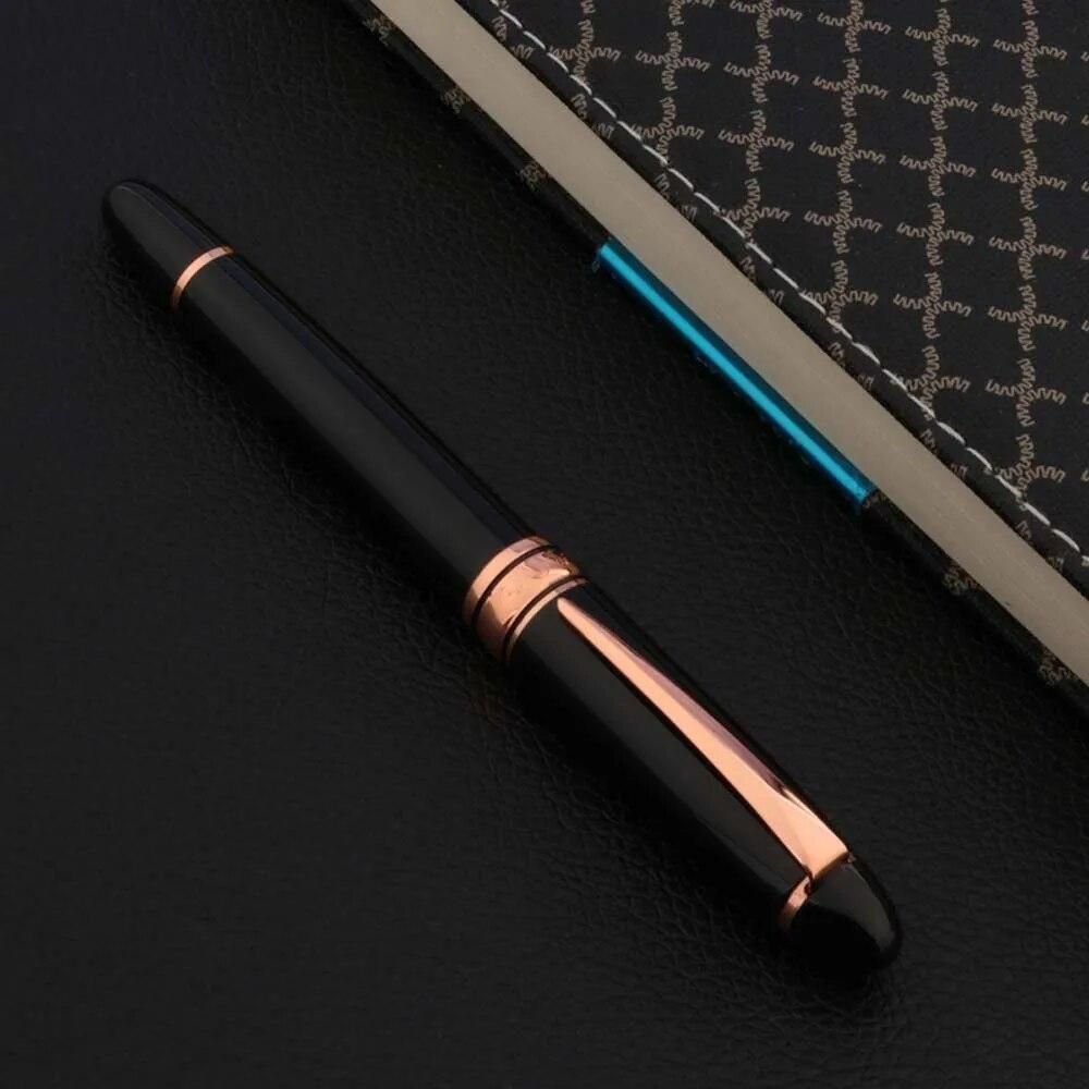 High quality Metal Yong Sheng Fountain Pen rose golden arrow black 0.38MM Luxury Finance nib PEN Office school supplies Writing