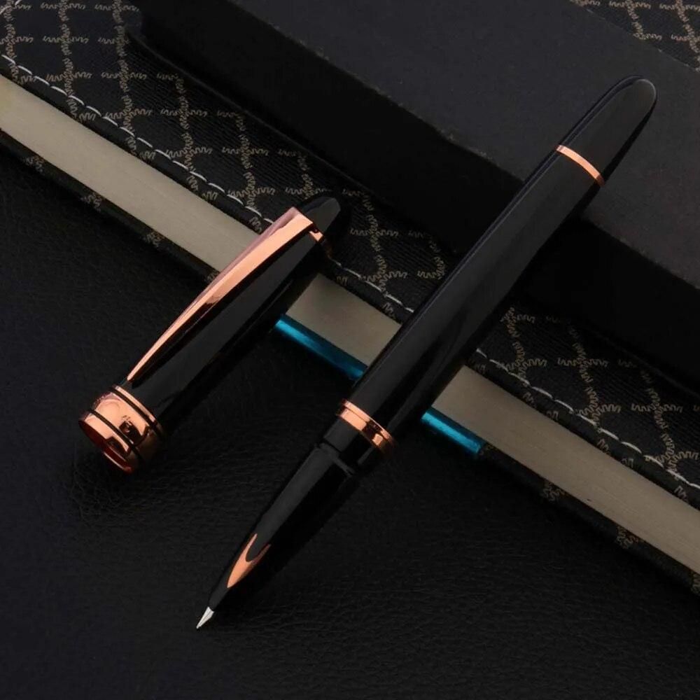 High quality Metal Yong Sheng Fountain Pen rose golden arrow black 0.38MM Luxury Finance nib PEN Office school supplies Writing