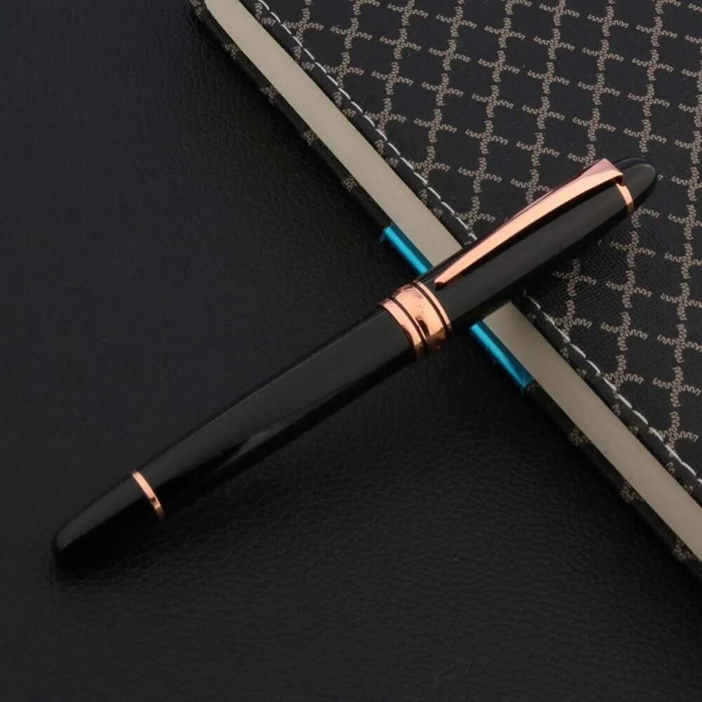 High quality Metal Yong Sheng Fountain Pen rose golden arrow black 0.38MM Luxury Finance nib PEN Office school supplies Writing