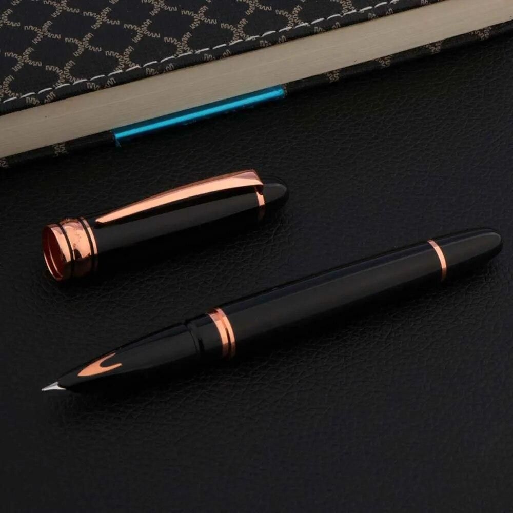 High quality Metal Yong Sheng Fountain Pen rose golden arrow black 0.38MM Luxury Finance nib PEN Office school supplies Writing