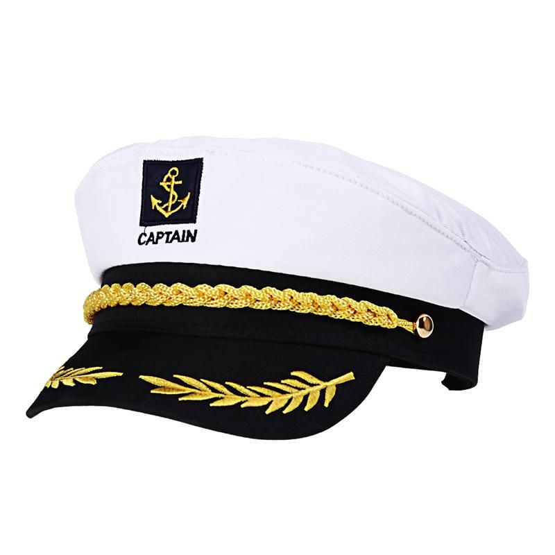 Adult Navy Hat Yacht Ary Hats Boat Skipper Ship Sailor Captain Costume Hat Adjustable Cap Navy Marine Admiral For Men Women-