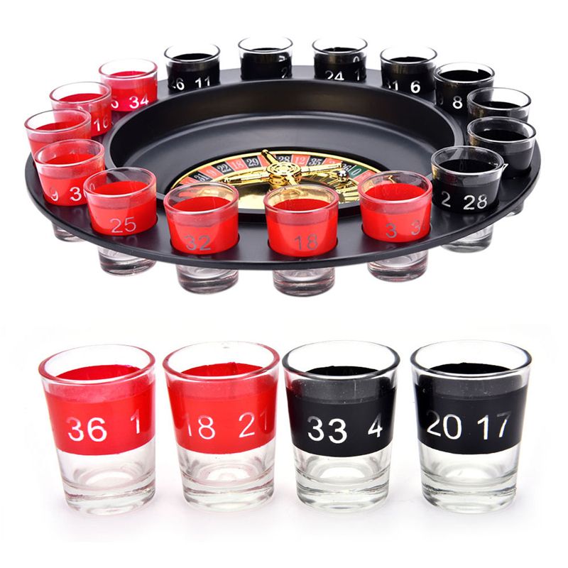 Roulette Set Drinking Novelty Turntable Russia Shot Glass