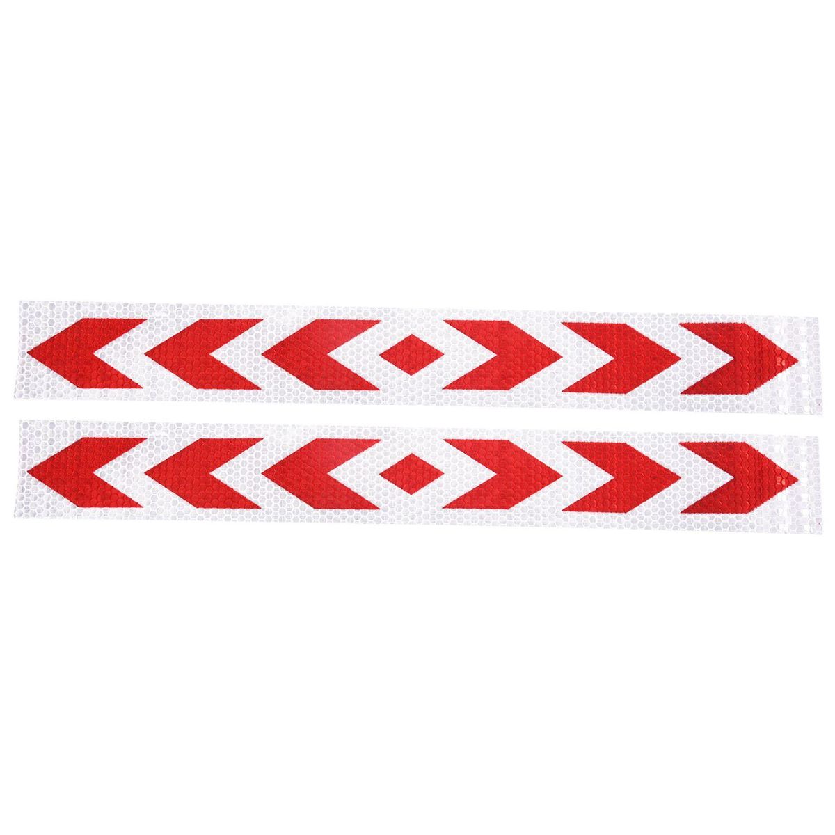 Car Warning Signal Truck Reflective Self-adhesive Tag Red Silver with Arrows in Rectangular Shape Reflective Plastic 2 Pieces