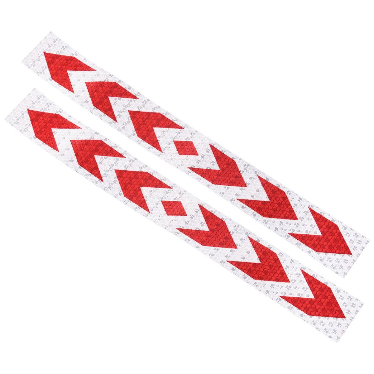 Car Warning Signal Truck Reflective Self-adhesive Tag Red Silver with Arrows in Rectangular Shape Reflective Plastic 2 Pieces