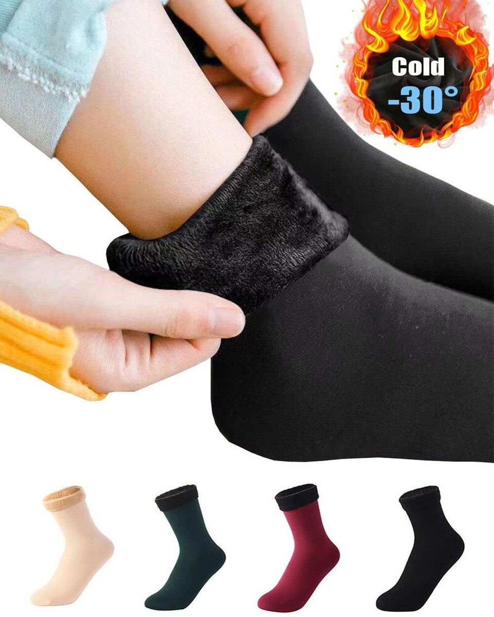 Women/Men Winter Warm Thicken Thermal Socks Wool Cashmere Snow Black Skin Seamless Sock Velvet Soft Boots Floor Sleeping Socks
