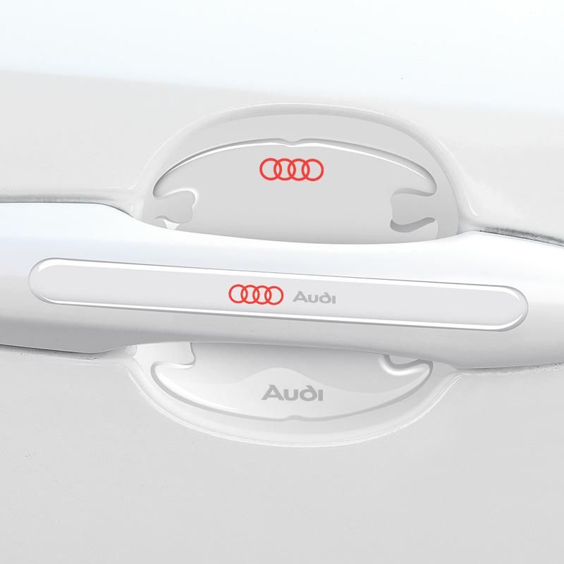 Car door bowl protection sticker car door handle sticker invisible universal handle door edge anti-collision strip anti-scratch sticker decorative supplies 4 anti-collision strips + 4 door bowls / 8 sets Transparent