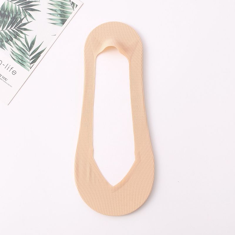 4 Pairs Ladies Summer Thin Seamless Sock Slippers Silicone - Mix Color