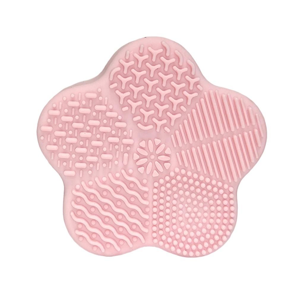 Brush Cleaner Pad Mat With Color Removal Sponge 2 In 1 Pink