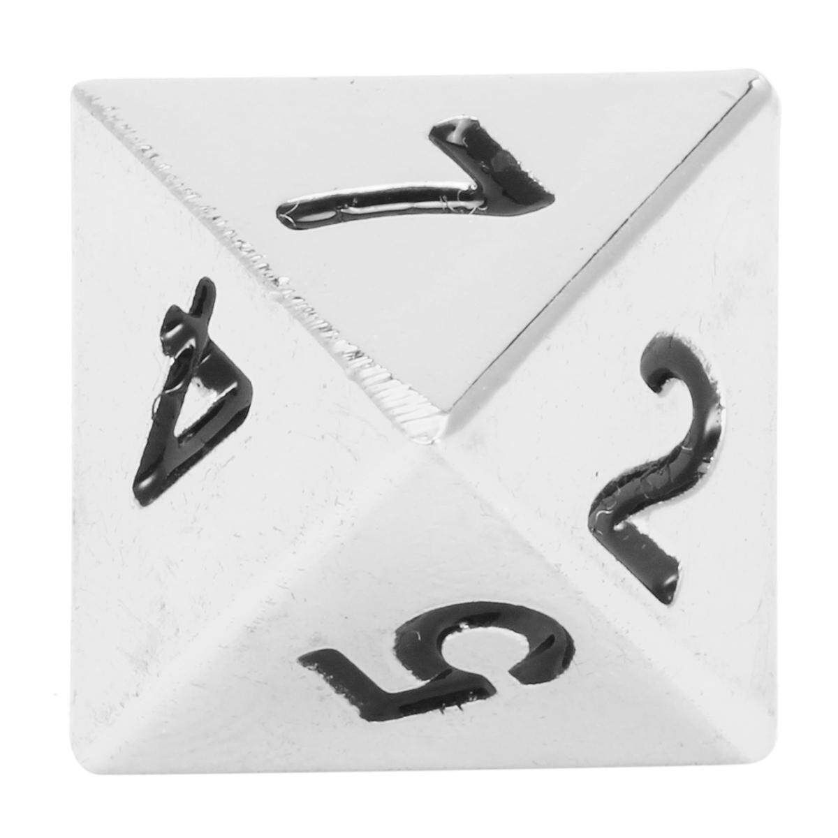 7Pcs Polyhedral Metal Dice Set Playing Game Poker Card Dungeons And Dragons Party Silver (silver)