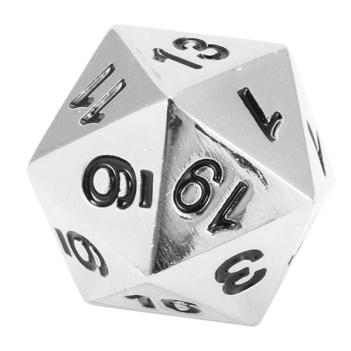 7Pcs Polyhedral Metal Dice Set Playing Game Poker Card Dungeons And Dragons Party Silver (silver)