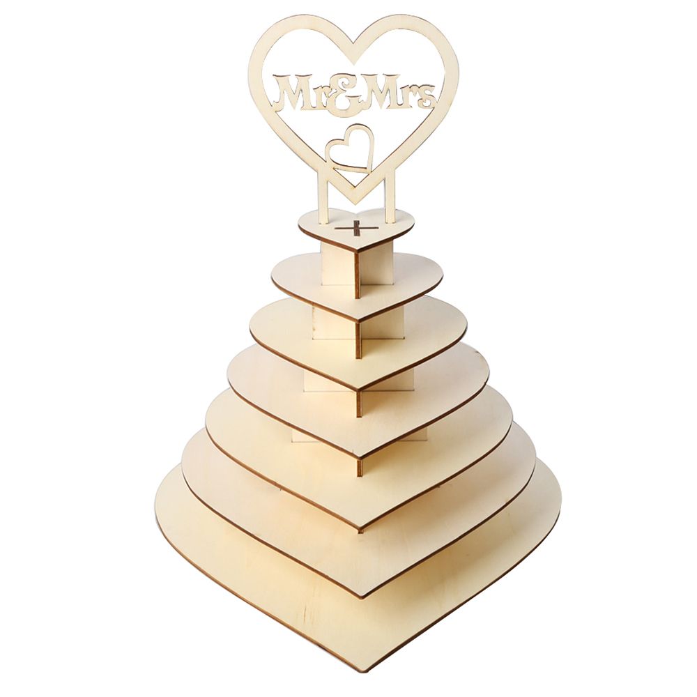 Wooden Household Decoration 7 Level 3D Cross Heart-Shaped