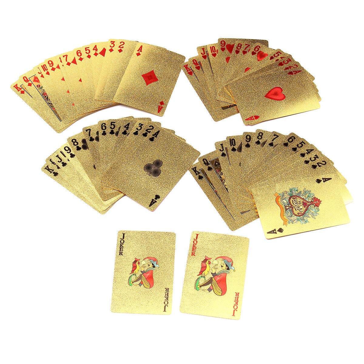 3PCS €500 EUR Gold Edition Golden Playing Cards Deck Magic Card Plastic Gold Foil Plated Poker Cards Waterproof