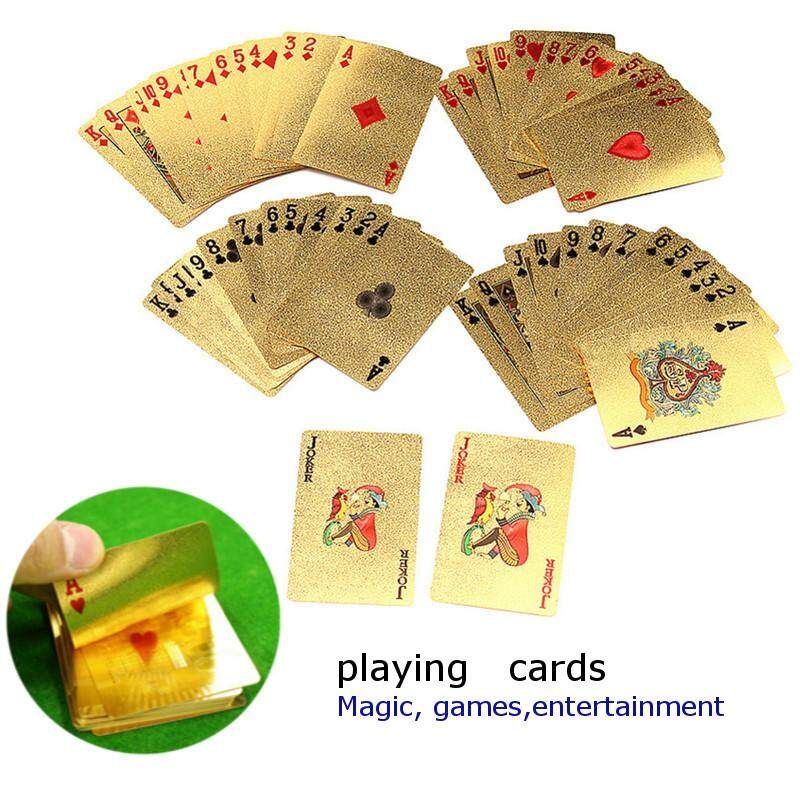 3PCS €500 EUR Gold Edition Golden Playing Cards Deck Magic Card Plastic Gold Foil Plated Poker Cards Waterproof