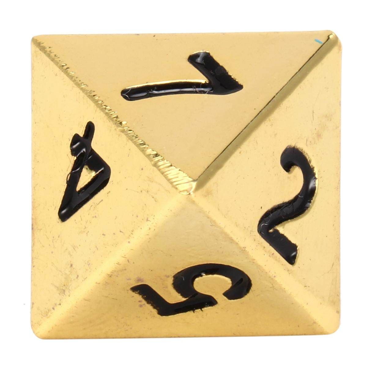7Pcs Polyhedral Metal Dice Set Playing Game Poker Card Dungeons And Dragons Party Gold