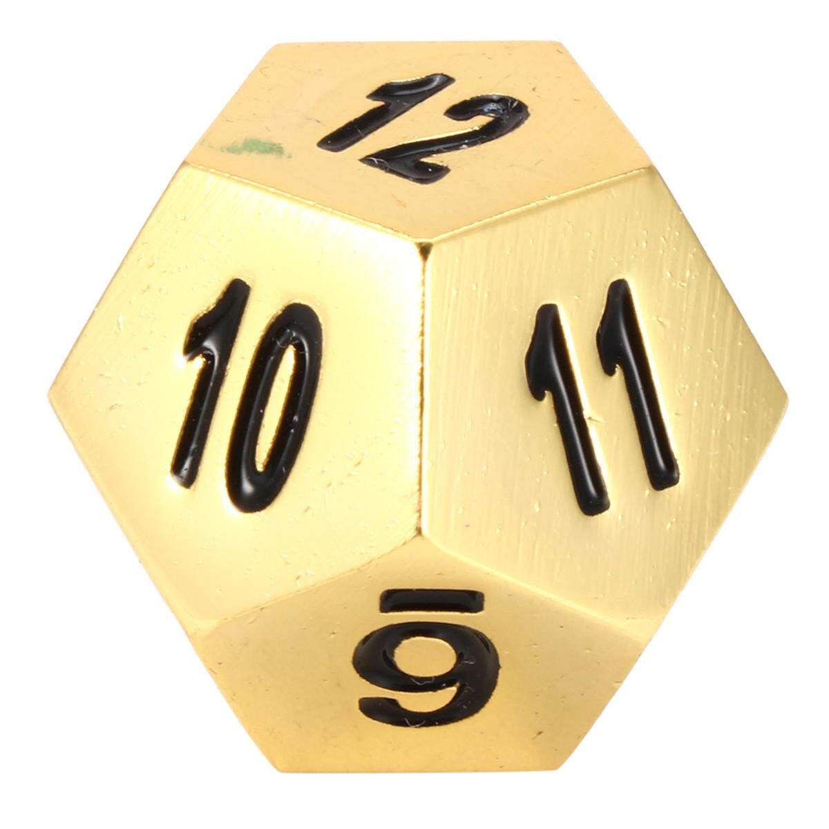 7Pcs Polyhedral Metal Dice Set Playing Game Poker Card Dungeons And Dragons Party Gold