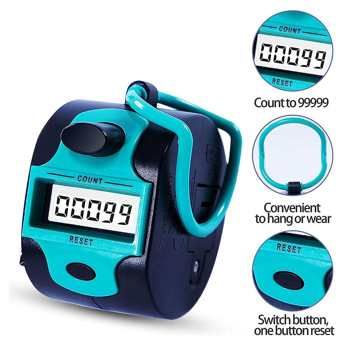 Counter Electronic Clicker Manual Digital Counter Finger Ring Mechanical Handheld Counter for Row People Golf