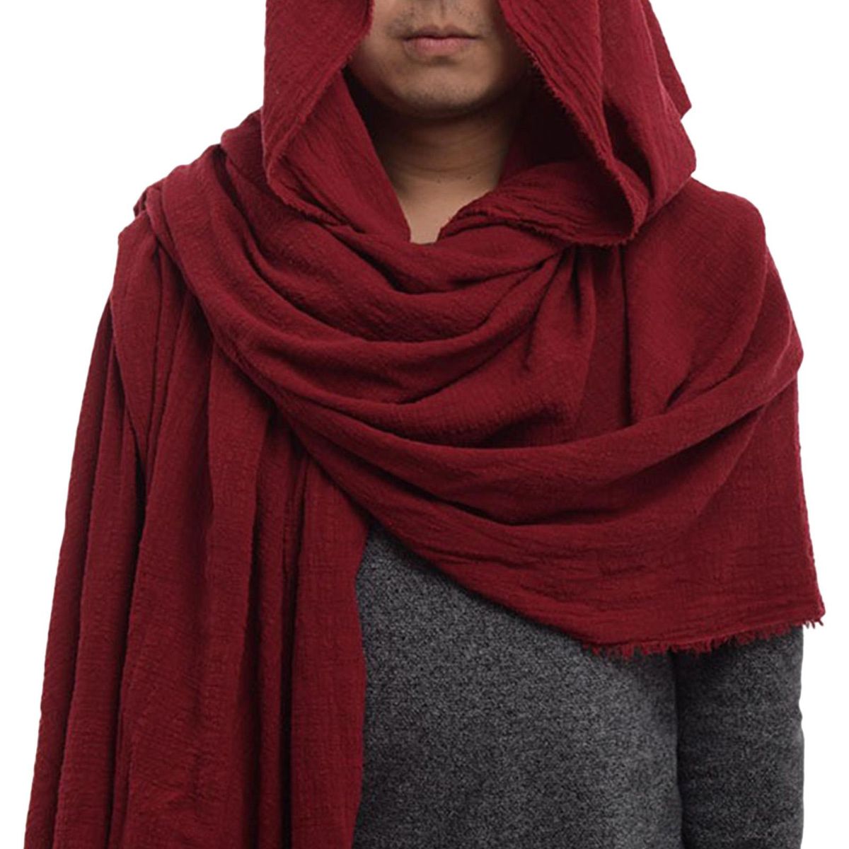 Men Shawl Men Hood Cloak Pirate Cosplay Red