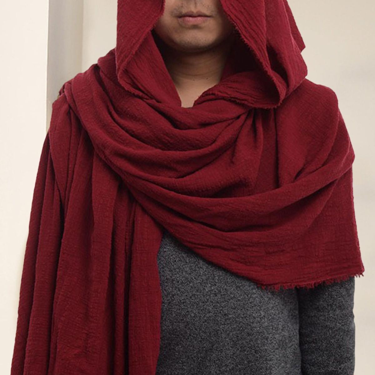Men Shawl Men Hood Cloak Pirate Cosplay Red